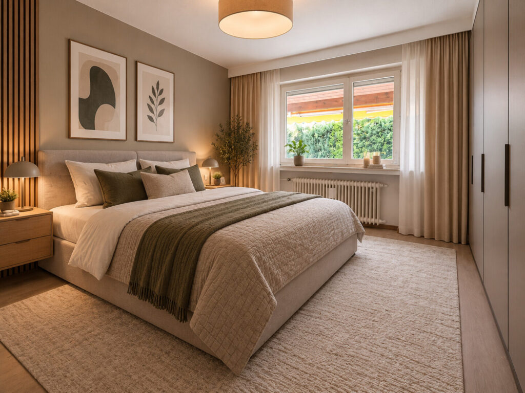 Elternschlafzimmer KI-visualisert